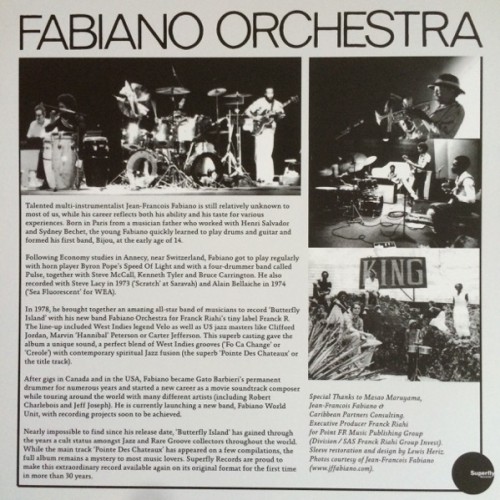 Fabiano Orchestra - Butterfly Island - insert verso big