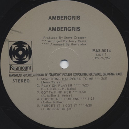 Ambergris Paramount Records PAS 5014 label