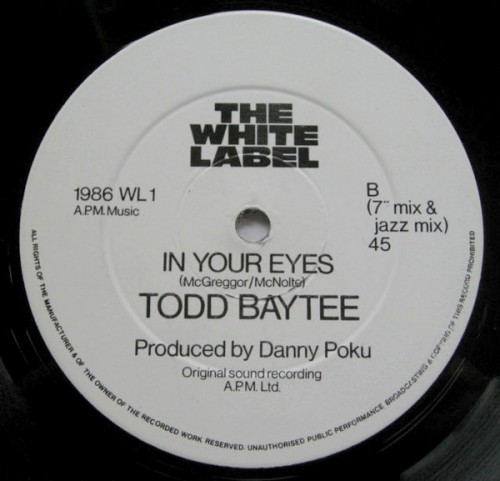 Todd Baytee In Your Eyes The White Label WL1